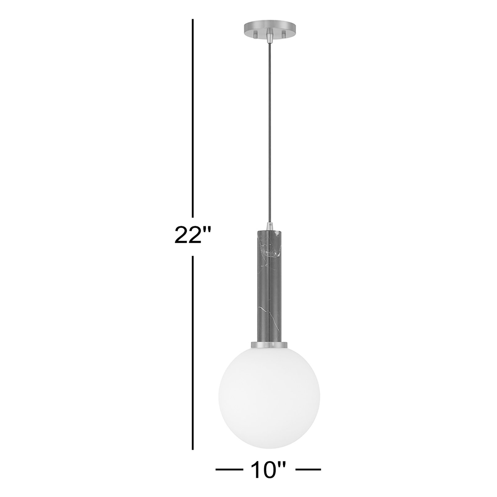 Romania 1-Light Pendant in Warm Brass, Black/Brass
