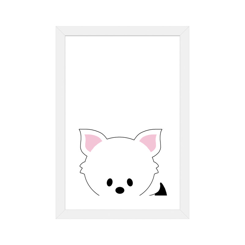Art peekaboo ii, H 24 po x l 16 po x P 1 po, Papier avec cadre blanc