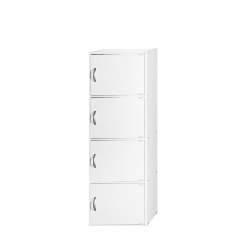 Aimee-Jane Storage Bookcase, White, (4 Shelves) 47.4" H x 15.9" W x 11.8" D