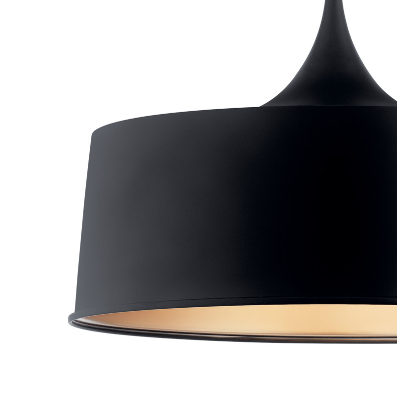 Luminaire suspendu cylindrique à 1 lumière Cathelyne, Noir