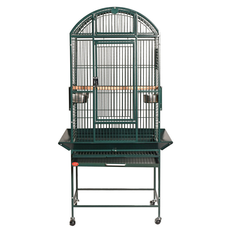 Cage à oiseaux vert à dôme moyen, Medium (61" H x 22" W x 24" D), Vert