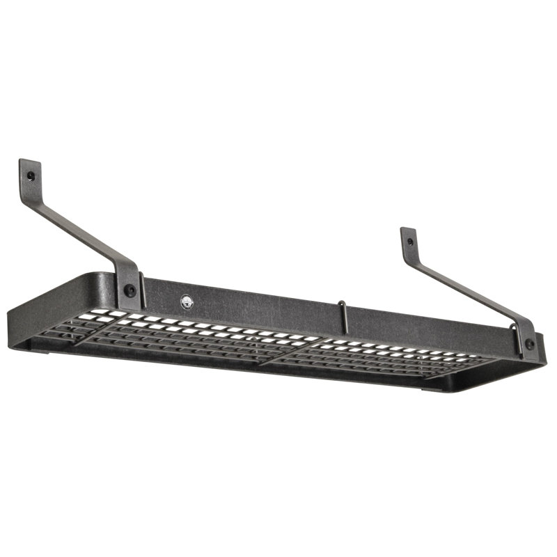 Grande Cuisine Bookshelf Pot Rack W 12 Hooks Hammered Steel