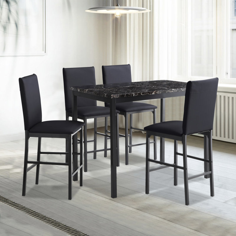 Adinda 5-piece Counter Height Dining Set, Black