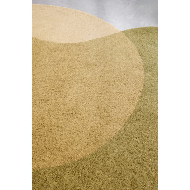 Element Lane Handmade Wool Abstract Area Rug, Green, Novelty 6'11 x 8'10