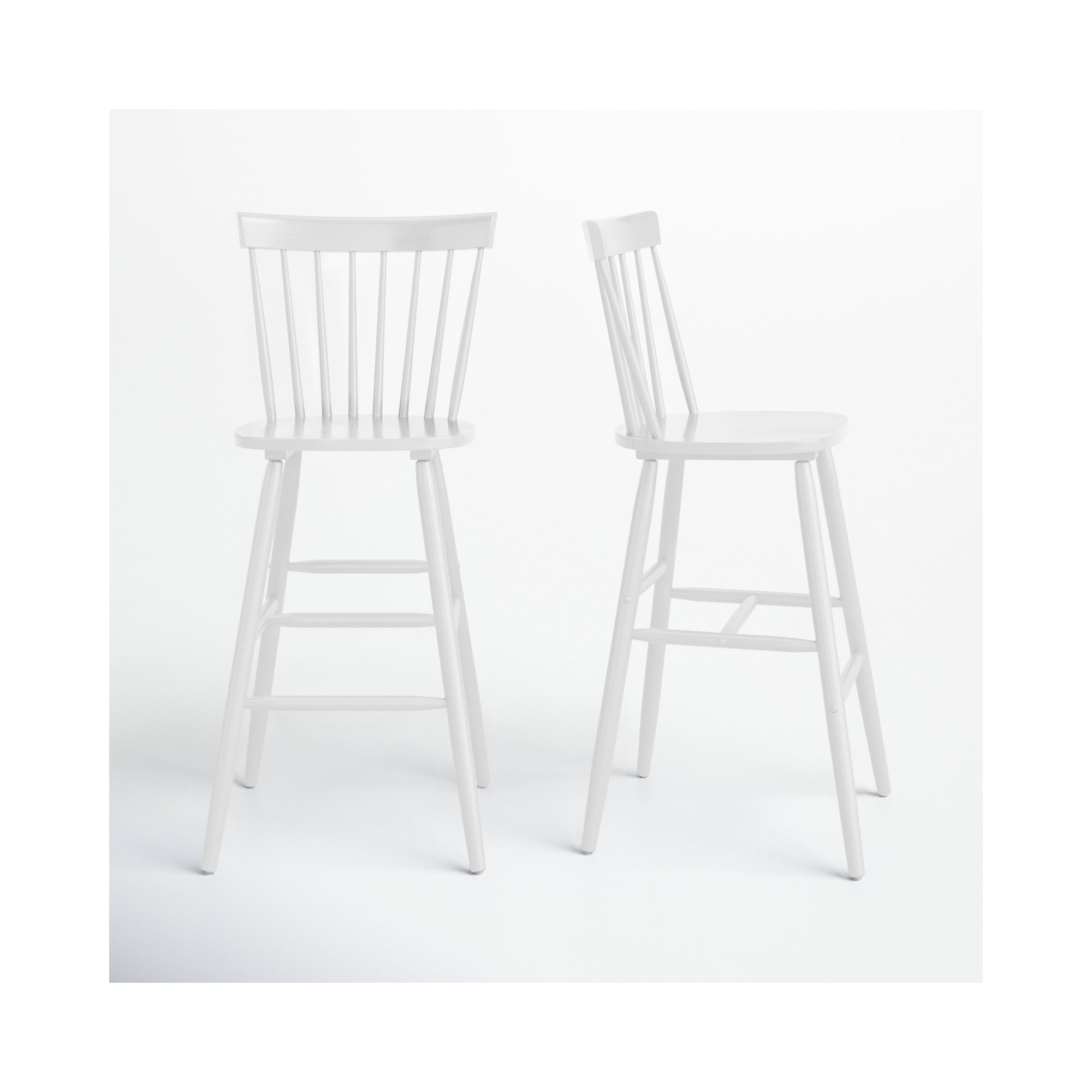 Stacee Solid Wood Bar & Counter Stool, White, Bar Stool (29" Seat Height)
