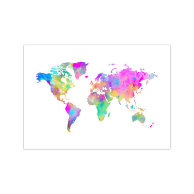 Colourful Watercolour Map - Print