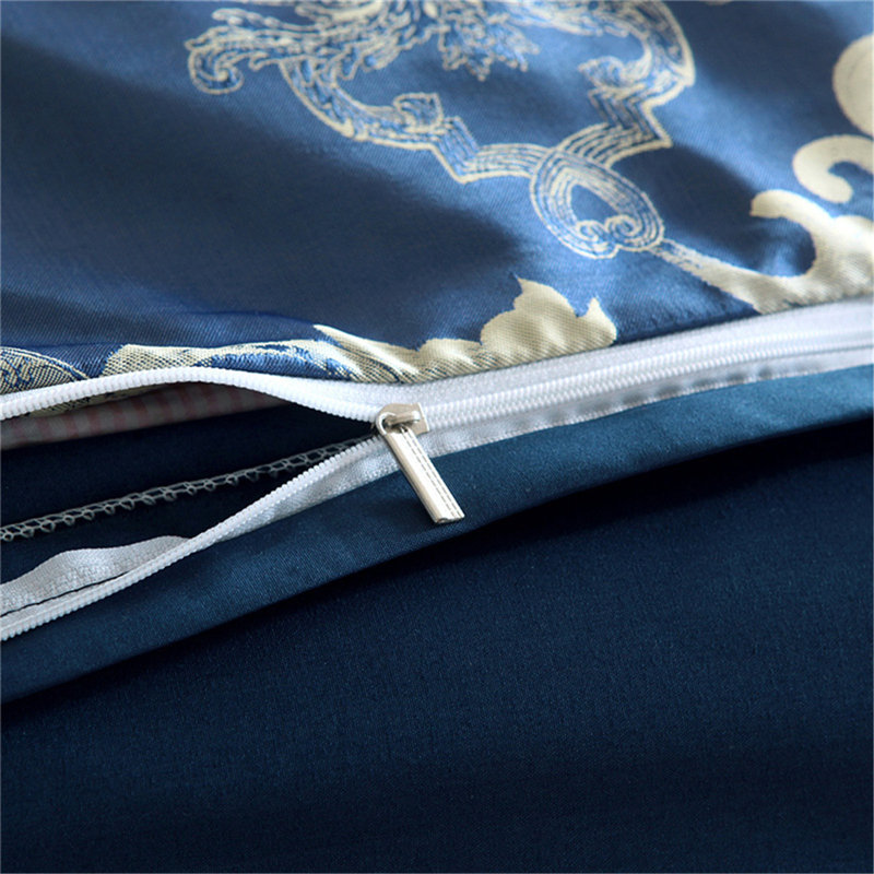 Ensemble de courtepointe réversible en nylon 3 pièces Rotherham, Grand, Bleu