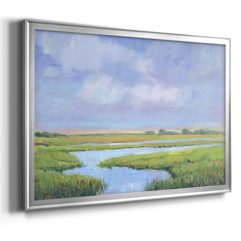 Summer Marsh II, reproduction d'art sur toile, Argent, H 30 po x l 44 po x P 1,5 po