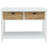 Rectangular Console With White Finish And 2 Organization Table 2 Open Shelf In Style