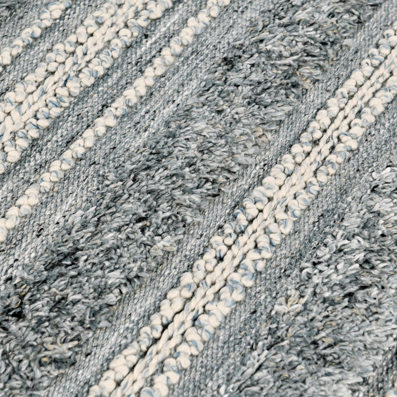 Elko Striped Area Rug in Blue