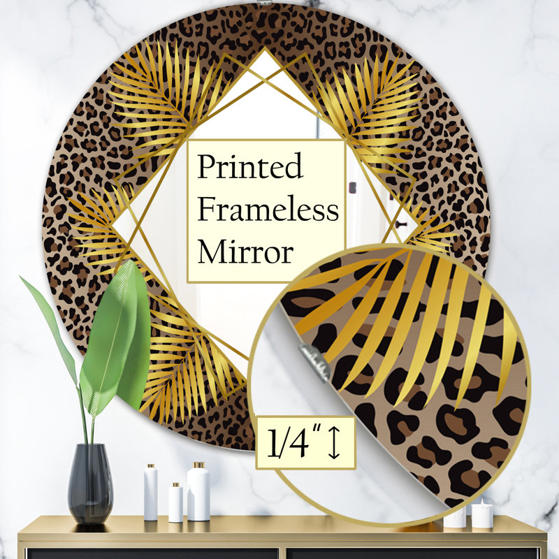 Miroir mural Leopard, H 23,6 po x l 23,6 po