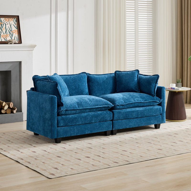 Cloud Sofa Loveseat (Ottoman Is Not Included), Blue