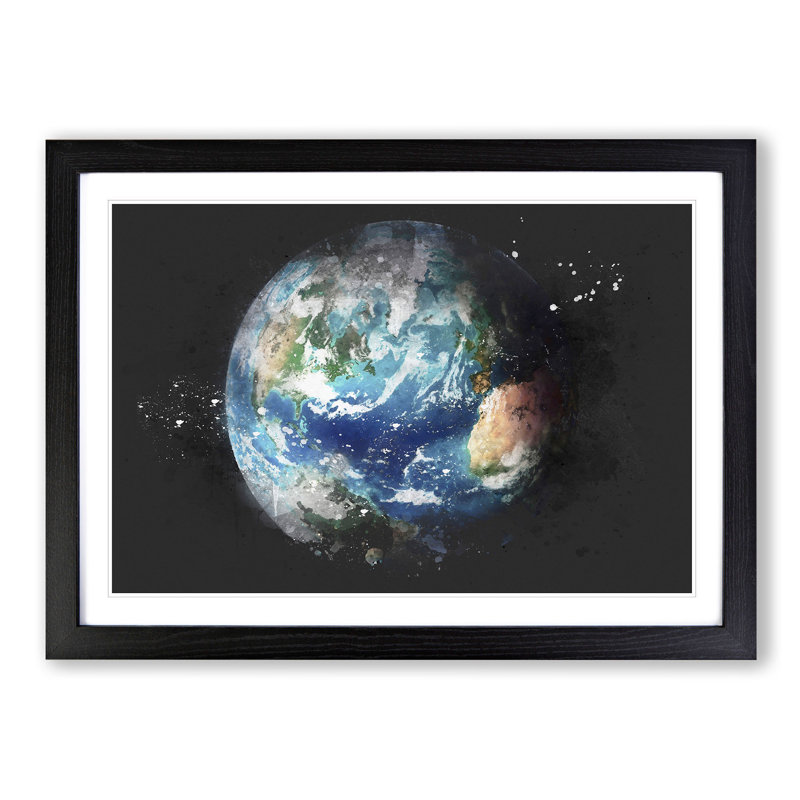 Our Planet Earth - Picture Frame Graphic Art Print, Black Framed, 62cm H x 87cm W x 2cm D