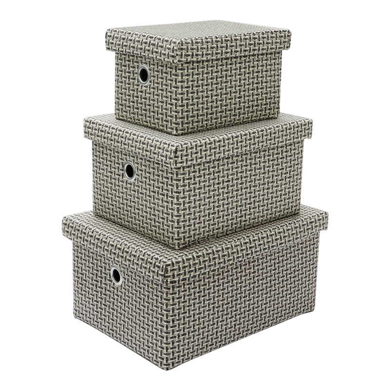 JVL Fabric Decorative Basket, Grey