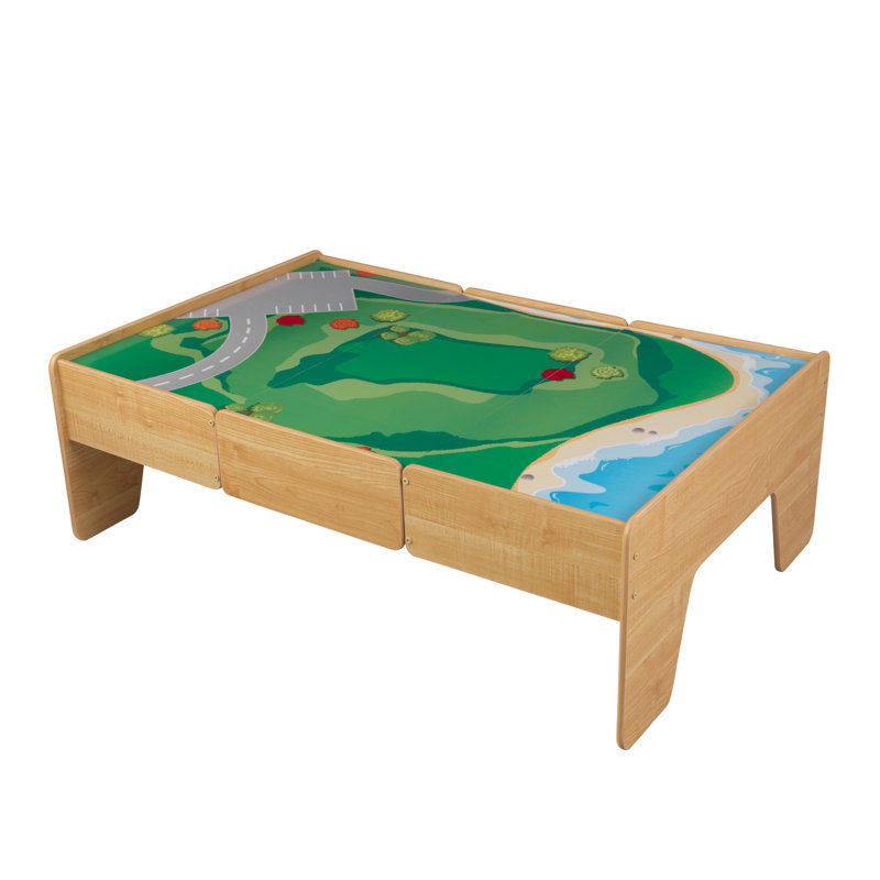 Natural Wooden Double-Sided Train and Activity Table