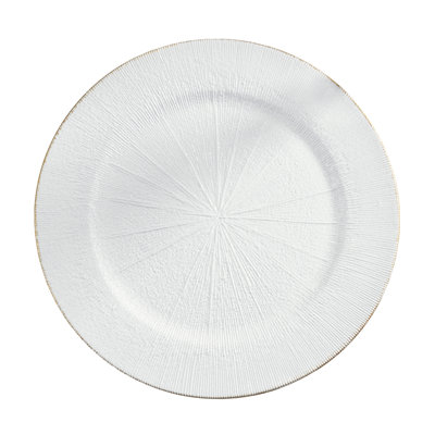 Textured Decorative Charger Plates (Set of 4) – Round Table Chargers for Dining & Entertaining, 13"