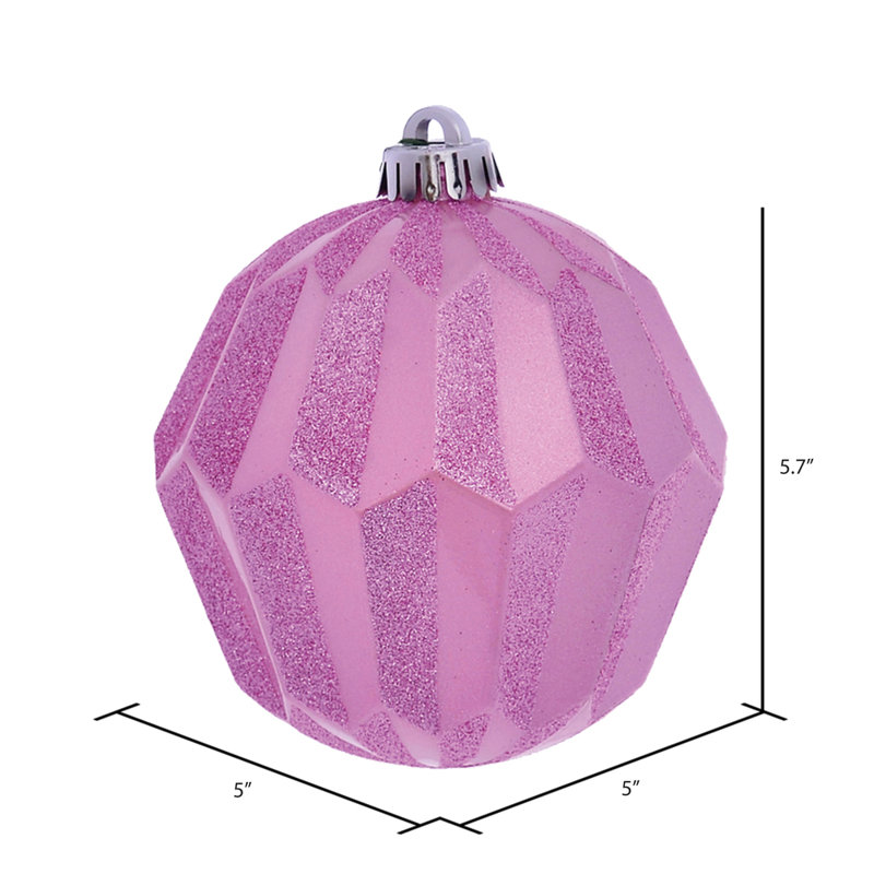 Ornement boule facettée scintillante, Rose