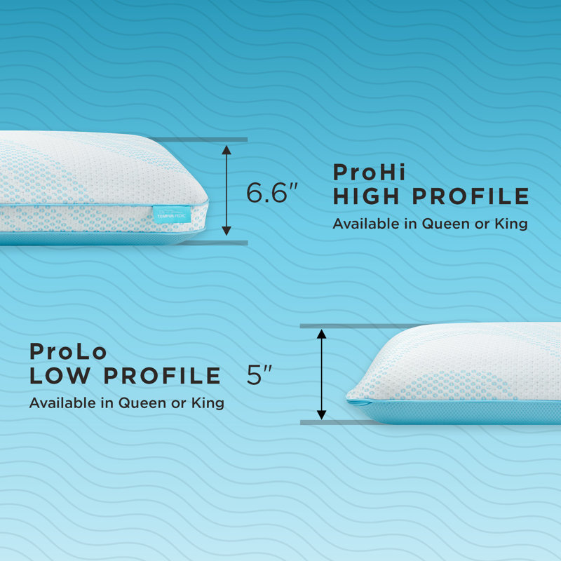 TEMPUR-Breeze® ProHi Medium Pillow, King, Blue