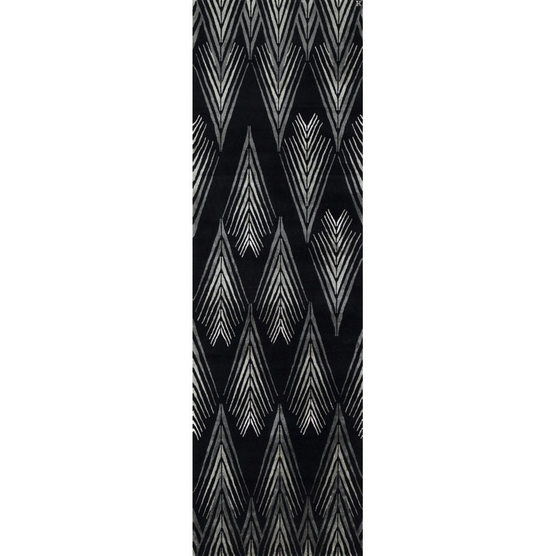 Karat Chevron Area Rug in Charcoal/Silver/Gray, Rectangle 12' x 15'