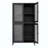 Classic Metal Storage Cabinet Display Cabinet With 4 Glass Doors 4 Shelves Cabinet  Bookcase Side Cabinet For Home Office Living Room Kitchen Hallway, Waffle Grids Tempered Glass