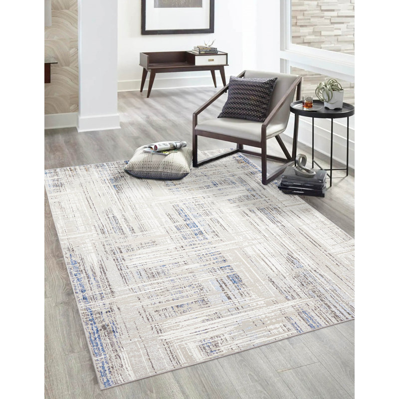 Tapis bleu Quinn 5 pi 0 po x 8 pi 0 po, Rectangle de 5 pi x 8 pi