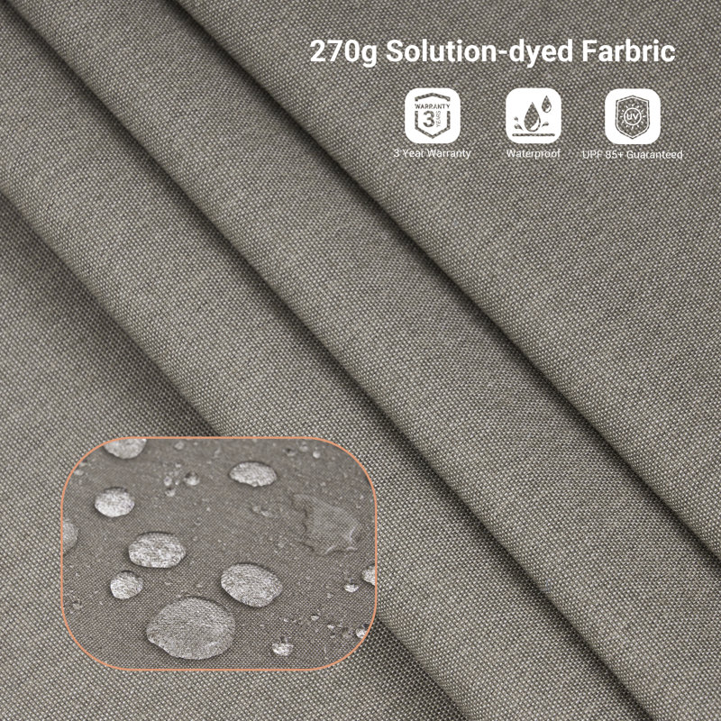 Parasol rectangulaire en porte-à-faux 11,5 pi x 9 pi, gris