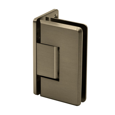Charnière à fixation murale de la série Preston de la série FHC Pres03BBRZ, matériau en laiton, plaque arrière décalée, épaisseur de verre de 3/8 po à 1/2 po, finition bronze brossé