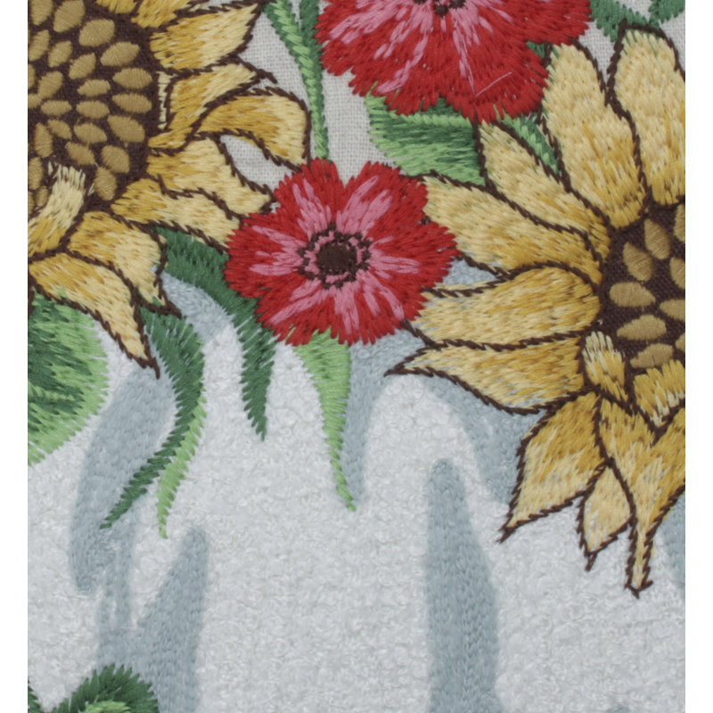 16" Square Embroidered Thanksgiving Floral Throw Pillow