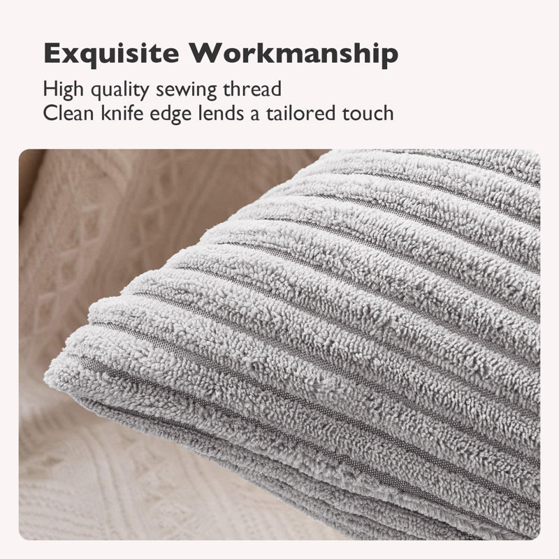 Pattern Velvet Soft Decorative Case Hidden Zipper Sofa Cushion Cover Set Of 4, Silver