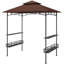 Pavillon de jardin extérieur à 2 niveaux pour barbecue, pavillon de barbecue pour barbecue, avec 2 tablettes latérales, paniers de rangement, crochet de plafond