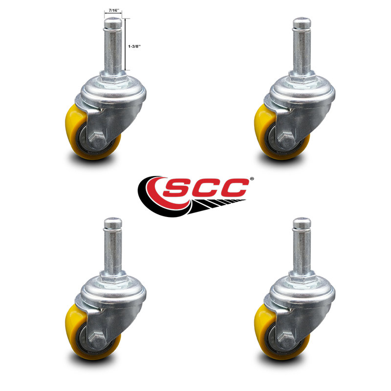 Low Profile Polyurethane Grip Ring Stem Caster