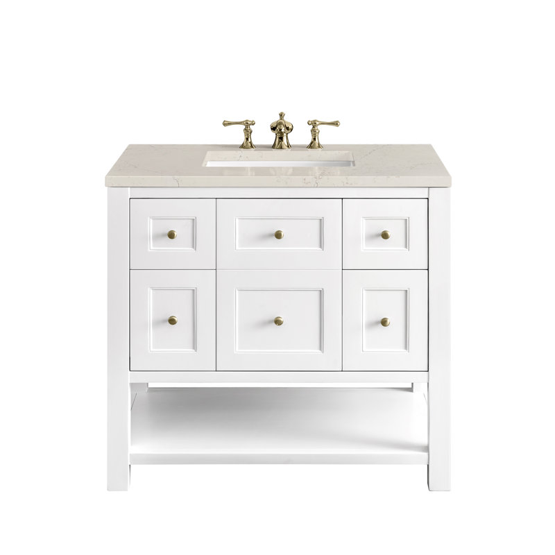 Breckenridge 36'' W Single Vanity, Bright White, 8" Widespread, Siberian