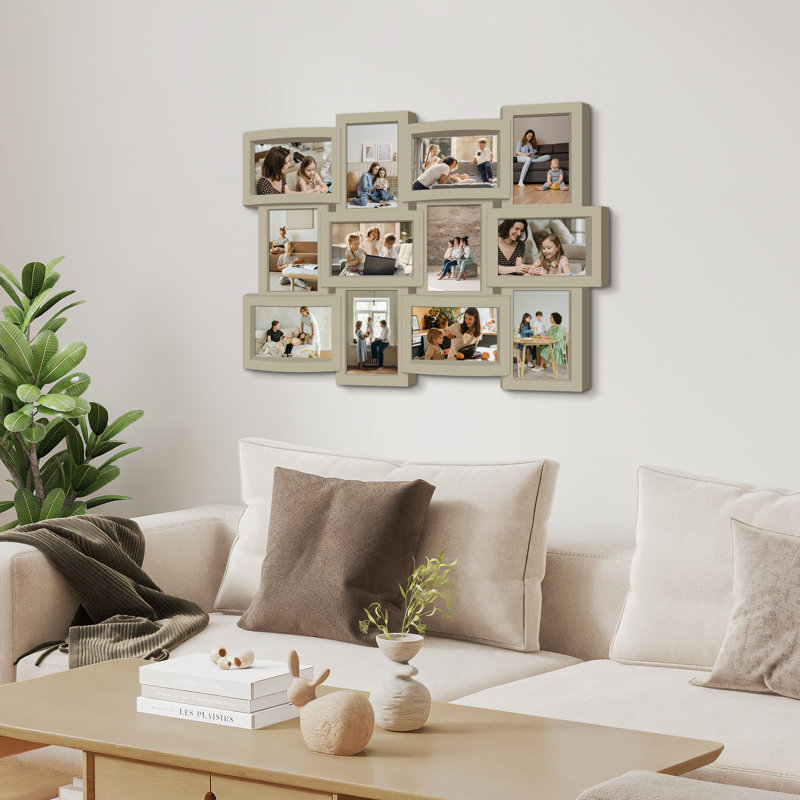 Cadre à 12 ouvertures, nouveau fini, Beige