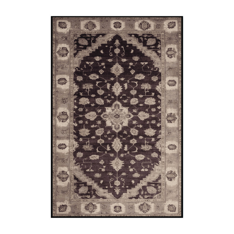 Tapis noir surteint lavable à la machine, Rectangle 2 pi x 3 pi