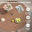 6 Peroson Round Patio Dining Set With 360° Swivel PVC-coated polyester Chairs-972657710