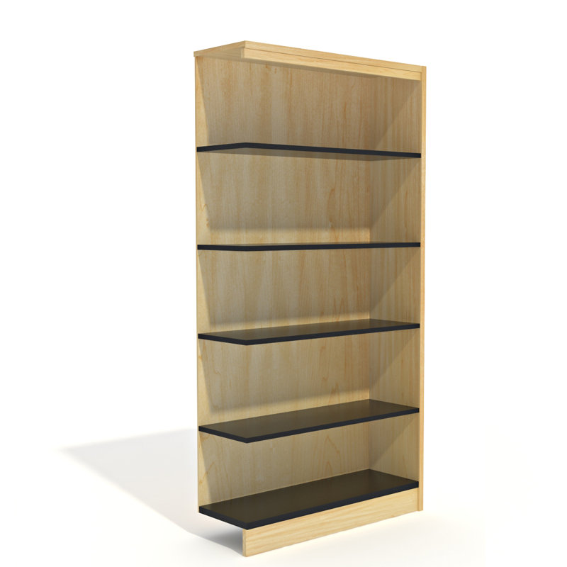Bibliothèque standard l 36 ", Chêne Naturel, (Cinq tablettes) H 72 po x l 36 po x P 12 po