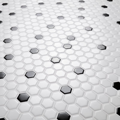 Tux Hexagon 10 in. x 12 in. Matte Porcelain Mosaic Floor and Wall Tile