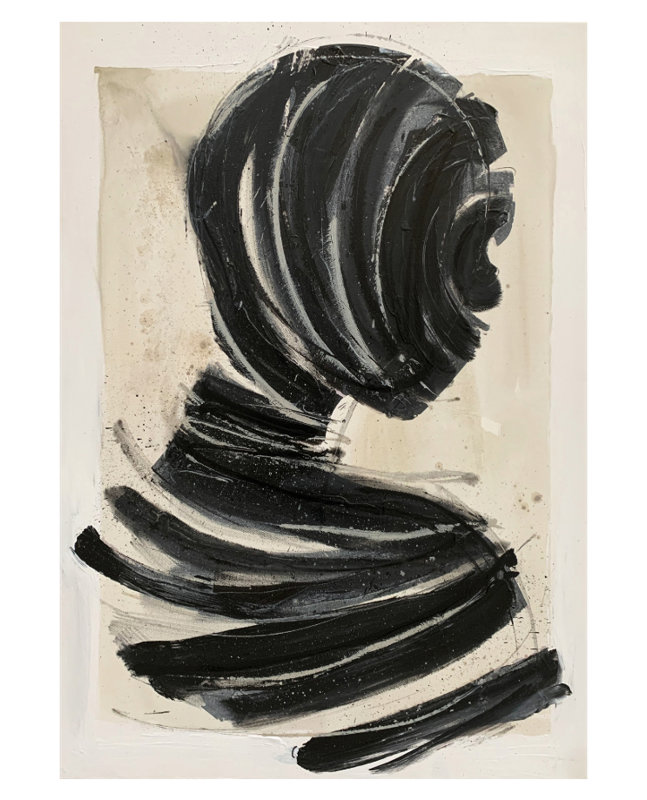 Interno Nero 2 Luxury Artwork, 180 cm H x 94 cm W, Without Frame