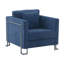Chaise d'appoint rembourrée en tissu Euda avec pieds en acier inoxydable brossé-1723816516