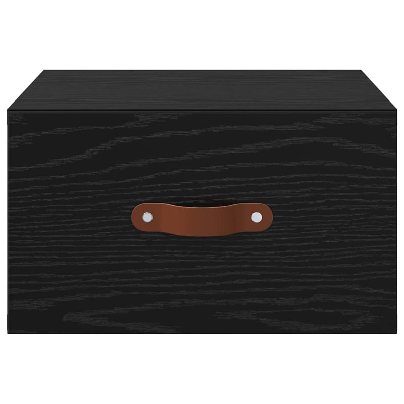 Manufactured Wood Bedside Table, Black Oak