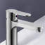 Robinet de lavabo de salle de bain à poignée simple et simple en nickel brossé Topcraft-88686168