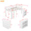 Twin Loft Bed With Pulling Desk And Storage, White Rubber Wood Product Construction Storage -