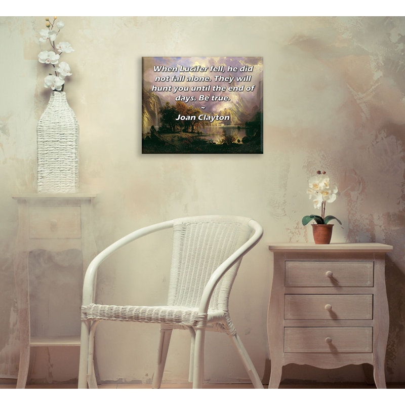 Toile tendue de la galerie ArtsyQuotes par Joan Clayton: «Lorsque Lucifer est tombé, il n'est pas tombé seul. Ils vous chasseront jusqu'à la fin des jours. Soyez vrai.