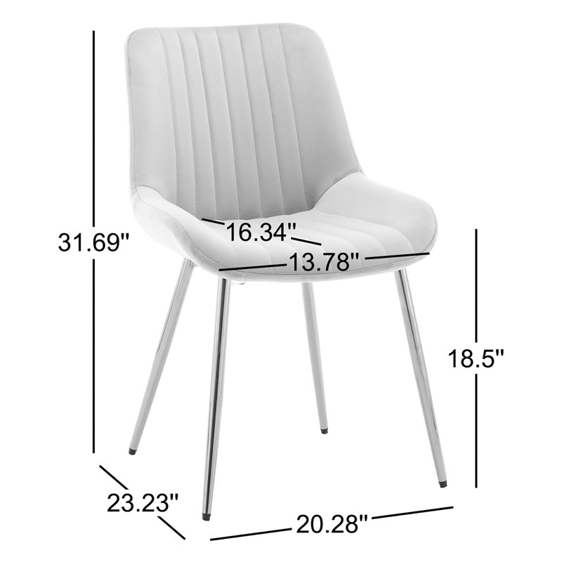 Chaise d'appoint rembourrée en velours Alannah, gris