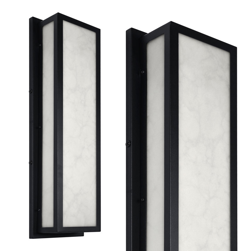 Applique murale d'extérieur moderne à DEL intégrée moderne et imperméable, Blanc, 25''H x 6.1''W x 4''D