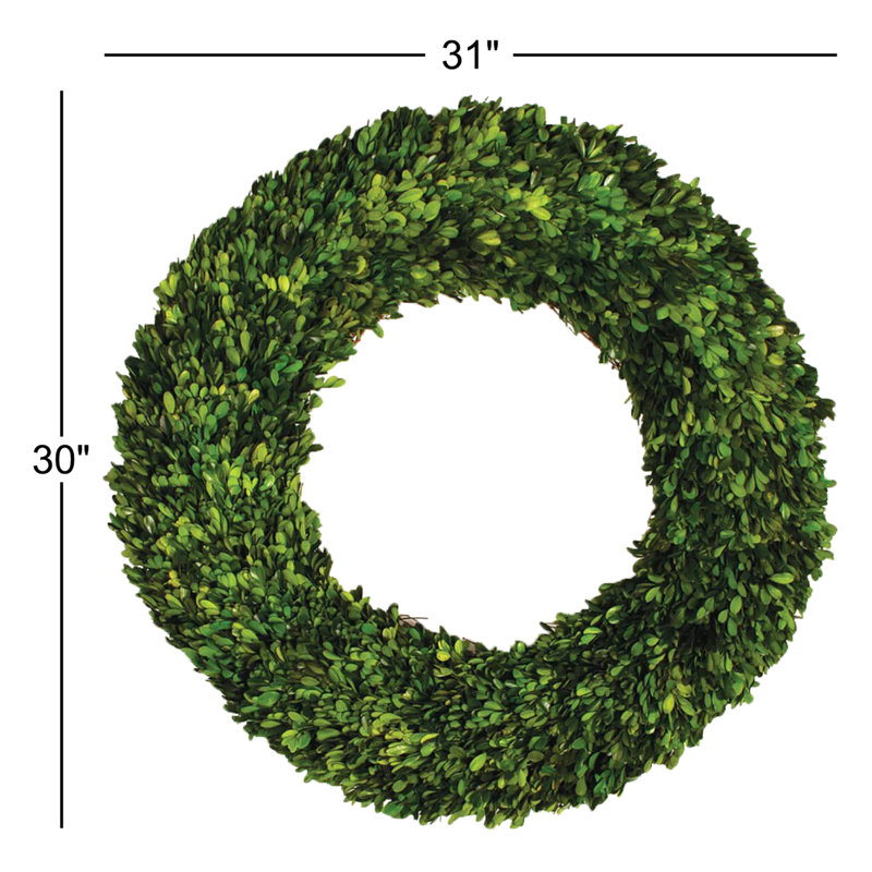 Boxwood Wreath, 30" H x 31" W x 7" D
