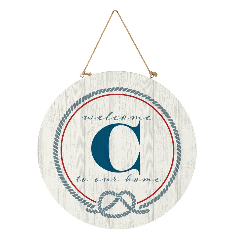Monogramme de porte côtière 18 "C, Bleu / blanc / rouge