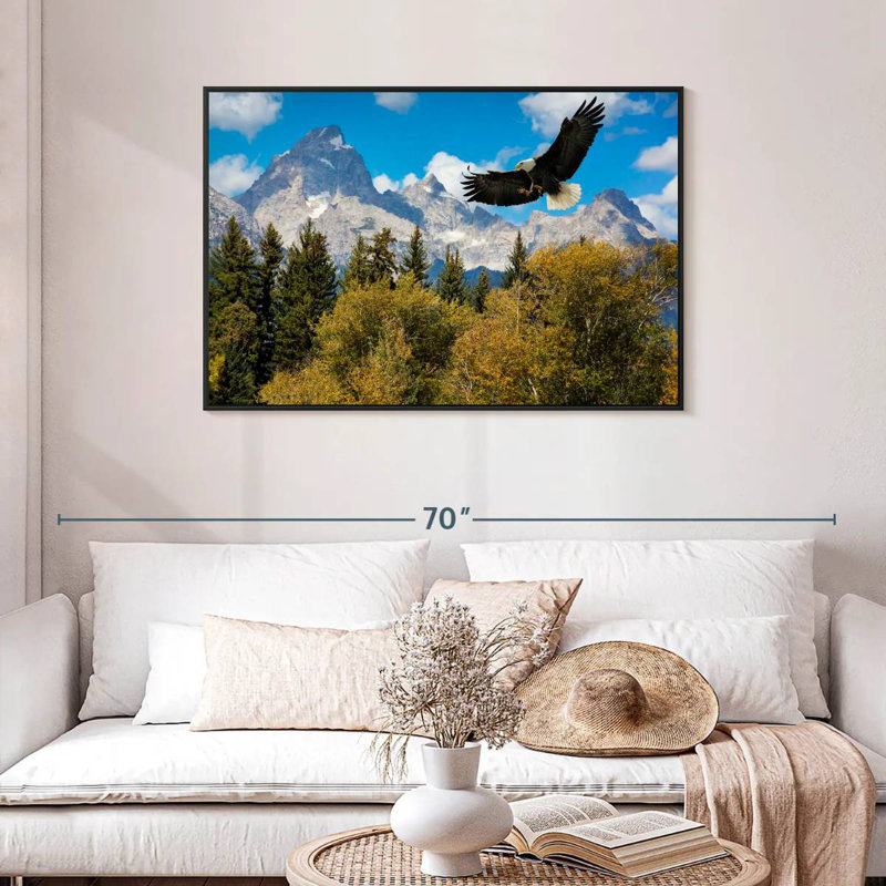 Grand Teton Eagle, Floating Frame Black, 43" X 29"