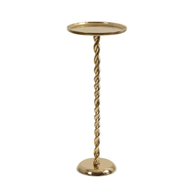 Ropa Round Metal Drink Table with Spiral Base Design