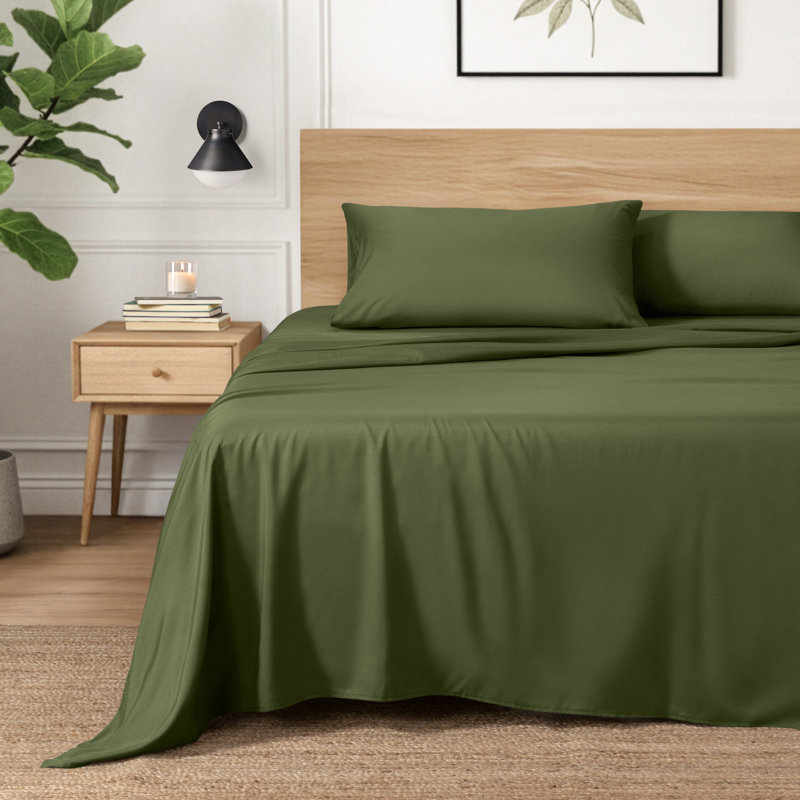 Ensemble de draps en micro-fibre, Ensemble de draps pour taille de lit simple avec u, Cyprès